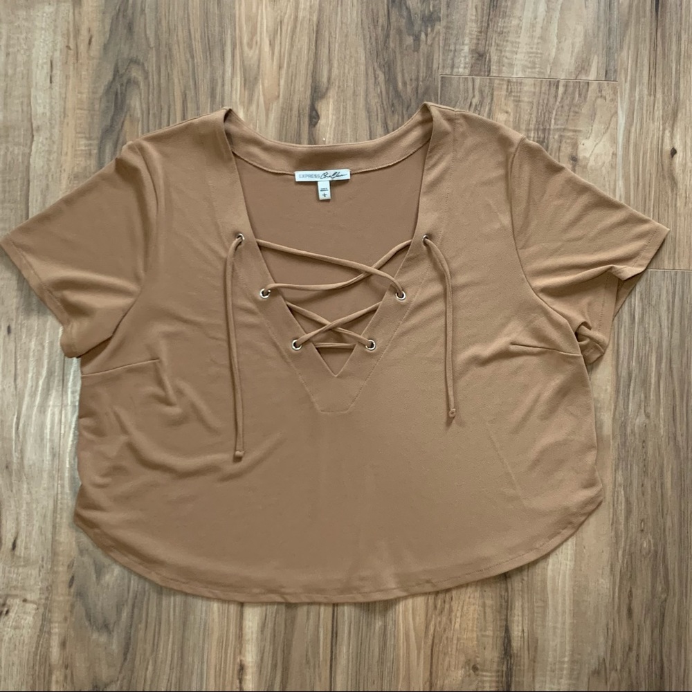 EXPRESS Lace-up Crop Top
